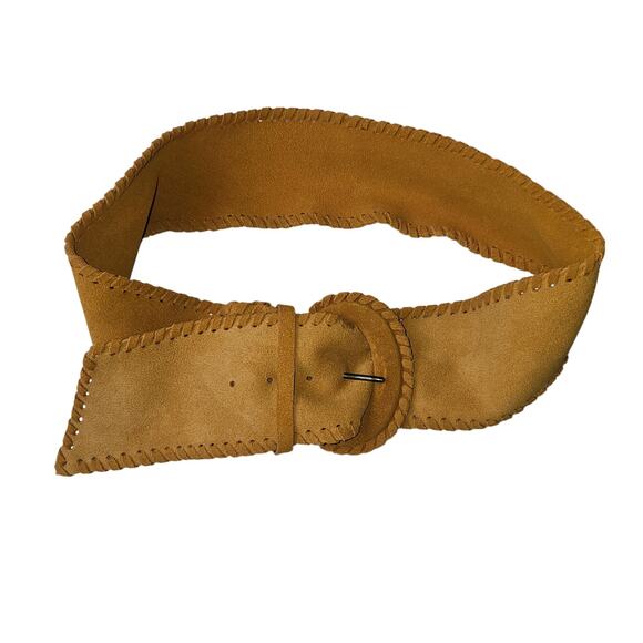 Free People Camel Suede Bohemian Belt with Lg Buckle 31-35 from Buckle to Holes - Picture 1 of 6